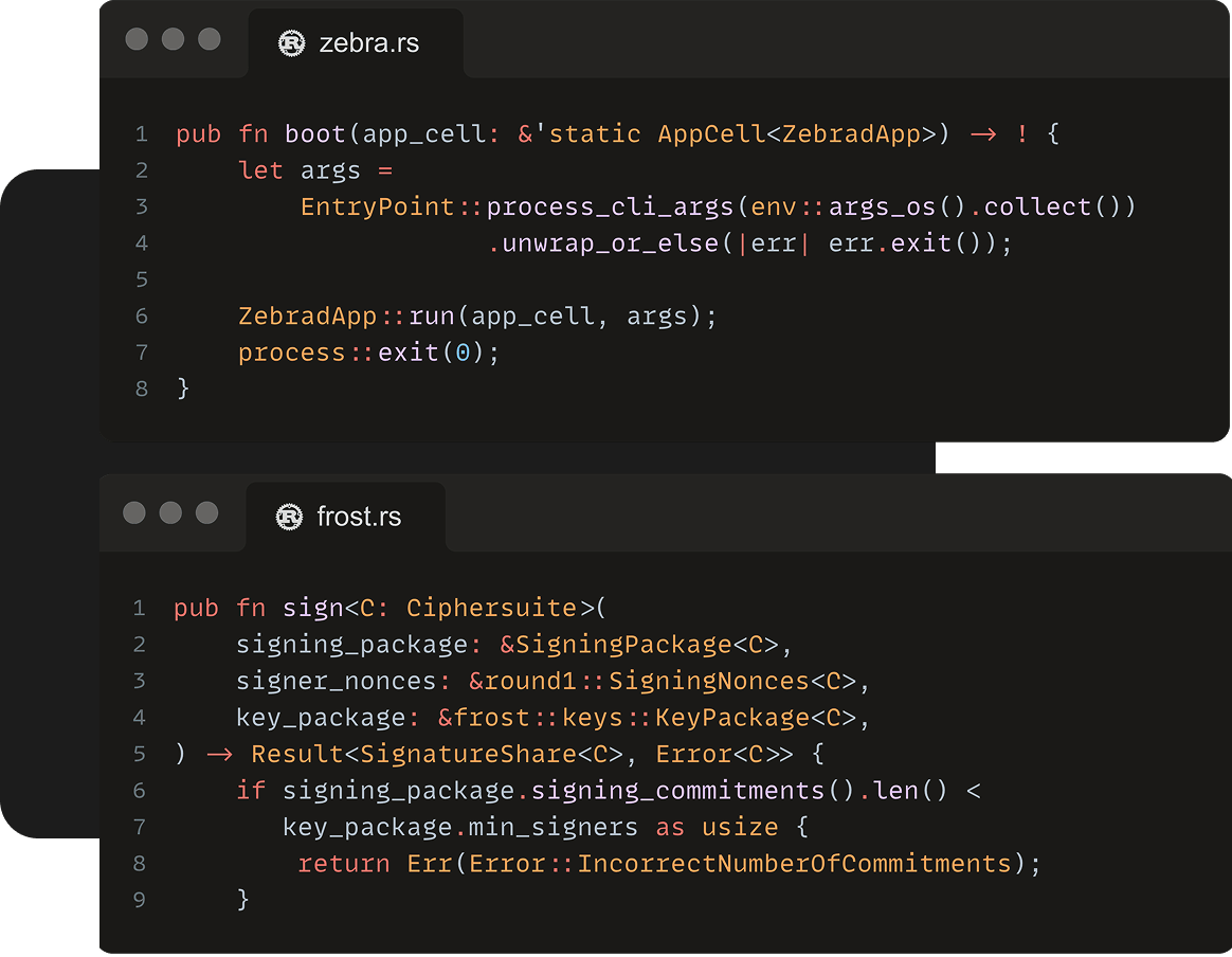 Zebra and Frost Code Snippets